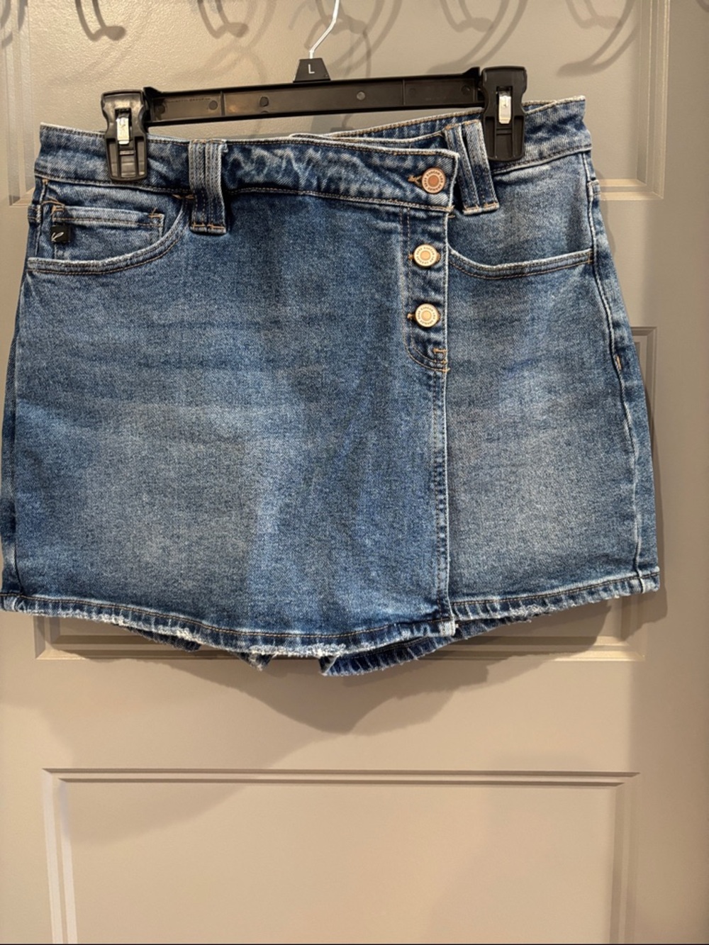 KanCan Blue Denim Skort with Contrasting Stitching